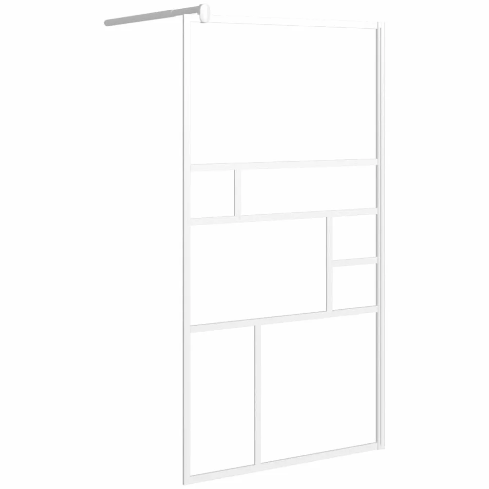 Fengshui Ścianka prysznicowa Walk-In 115 x 195 cm szkło przezroczyste ESG | Szkło bezpieczne 5 mm, aluminiowa rama, regulowany profil, łatwy w pielęgnacji, elastyczny drążek podporowy