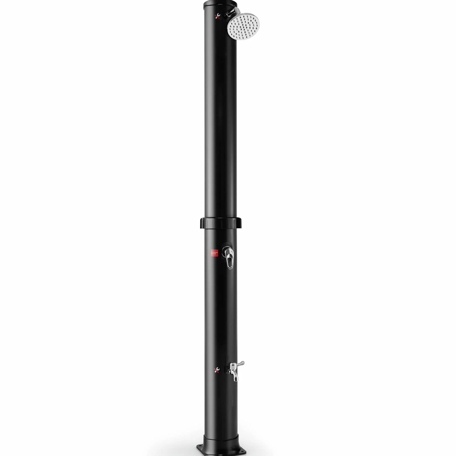 COSTWAY Prysznic solarny 38 l | 217,5 cm | do 60°C | prysznic ogrodowy z obrotową głowicą prysznicową i prysznicem nożnym | w zestawie przyłącze węża ogrodowego | prysznic zewnętrzny do basenu, na