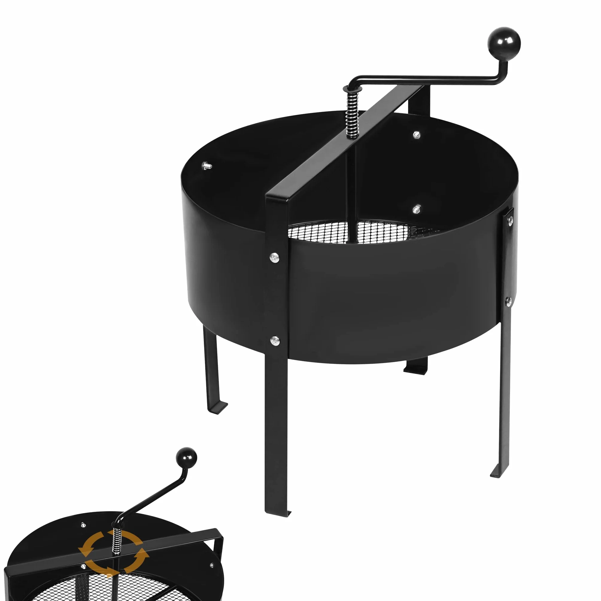 UISEBRT Sitko do ogrodu do ziemi Sitko ręczne Ø40 cm Sitko metalowe do ziemi kamieni kompostu chwastów piasku, Czarny