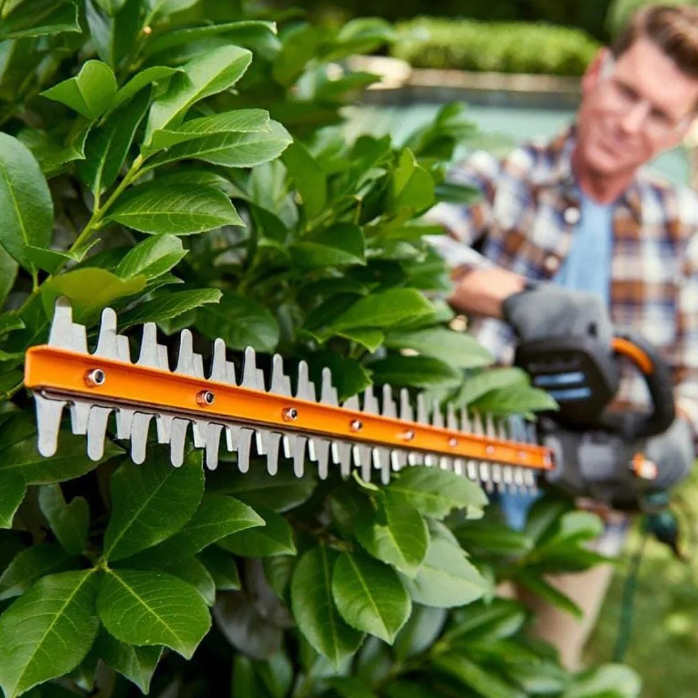 WORX Nitro - bezprzewodowy rozmiar 20V - 4Ah - ostrze 56 cm - Bj: 27 mm - WG263E (w zestawie z akumulatorem i ładowarką, bezszczotkowy silnik, ostrza podwójne)