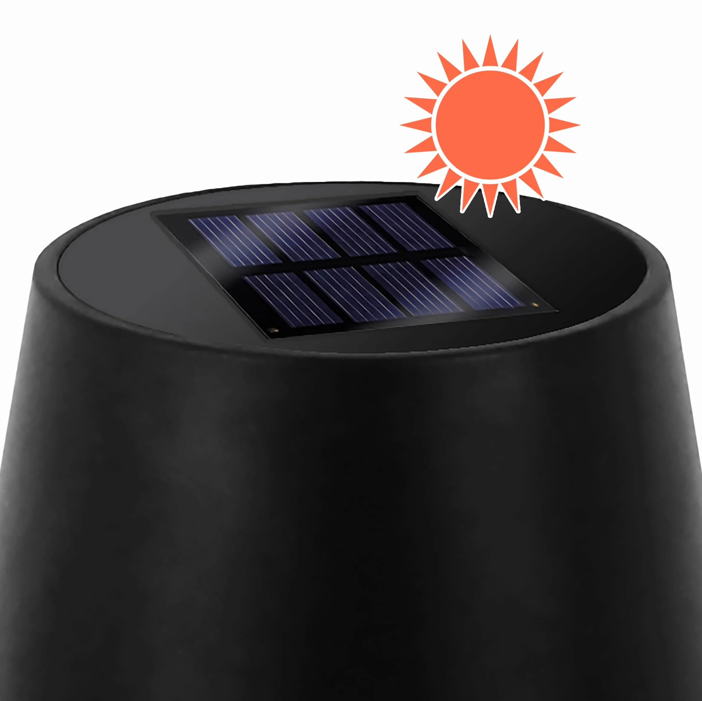 Spetebo Lampa solarna LED z akumulatorem dotykowym, ciepła biel, 26 x 11 cm, lampa stołowa z tworzywa sztucznego w kolorze czarnym – oświetlenie ogrodowe na taras, balkon, lampa ściemniana do