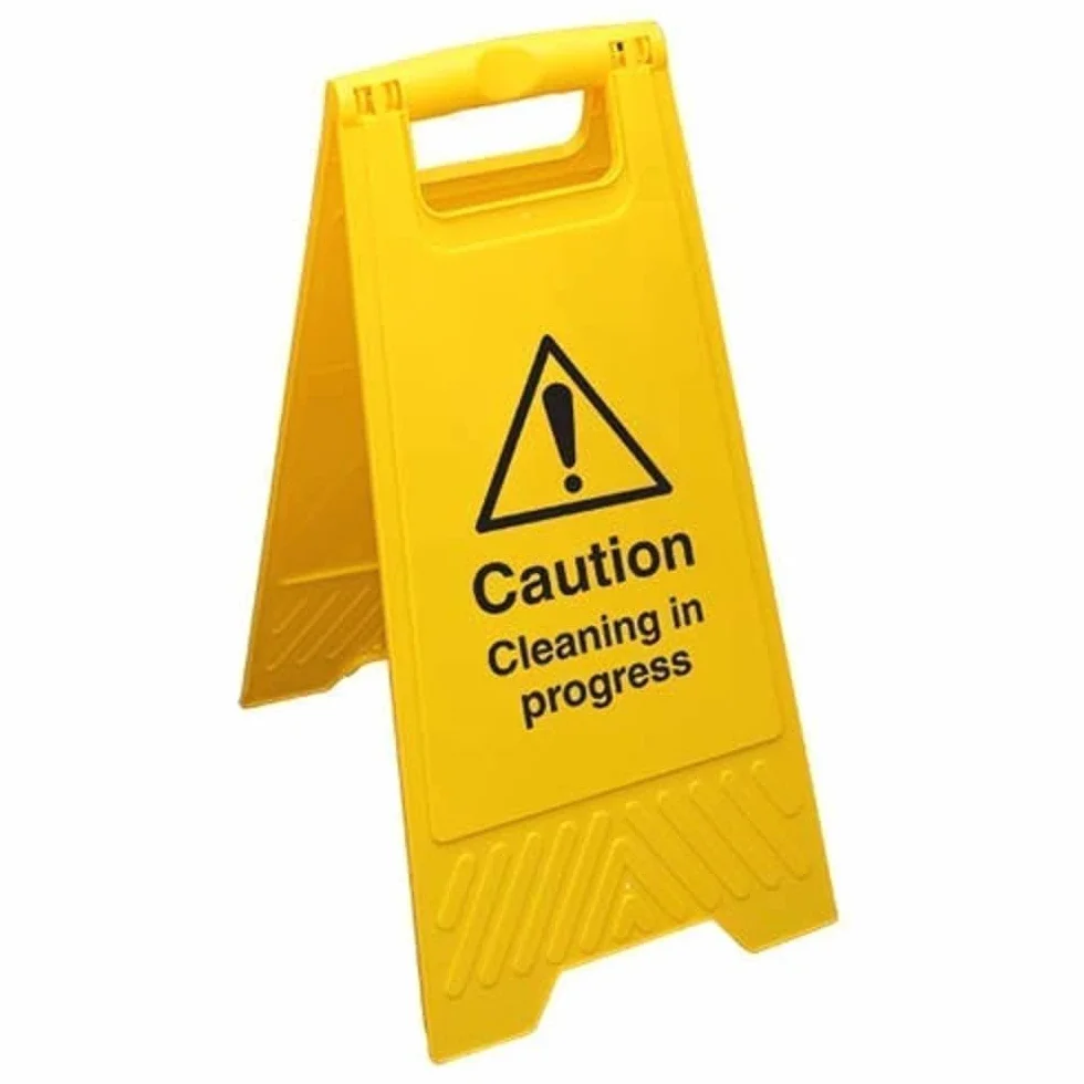 VSafety Caution Cleaning In Progress - żółty znak podłogowy