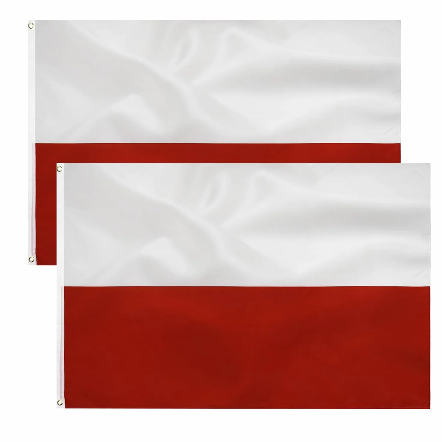 2pcs Flaga polska Flaga polski 90 x 150 cm-Polska flaga poliestrowa jasny Płócienny Nagłówek i podwójne szycie z mosiężnymi oczkami