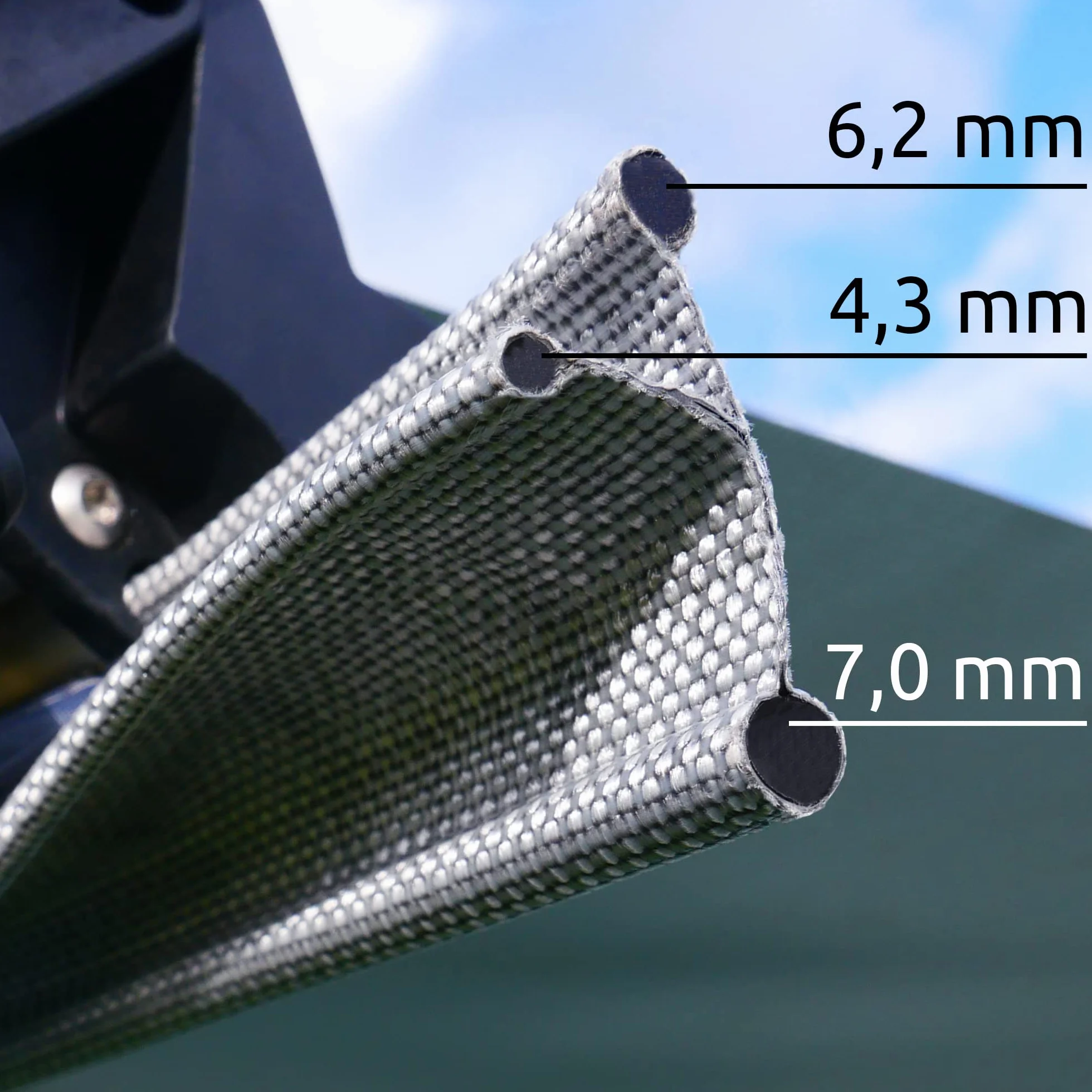 Markiza Capri Sun Blocker 6 rozmiarów przepuszczająca wiatr przednia ścianka ochrona przed wzrokiem i słońcem 3 keder Ø 4,3 6,2 7 mm