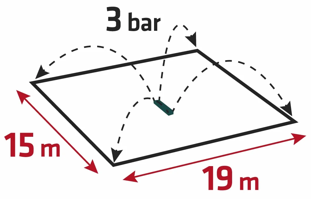VERTO Zraszacz oscylacyjny 15G772 18 dysz 418 m2