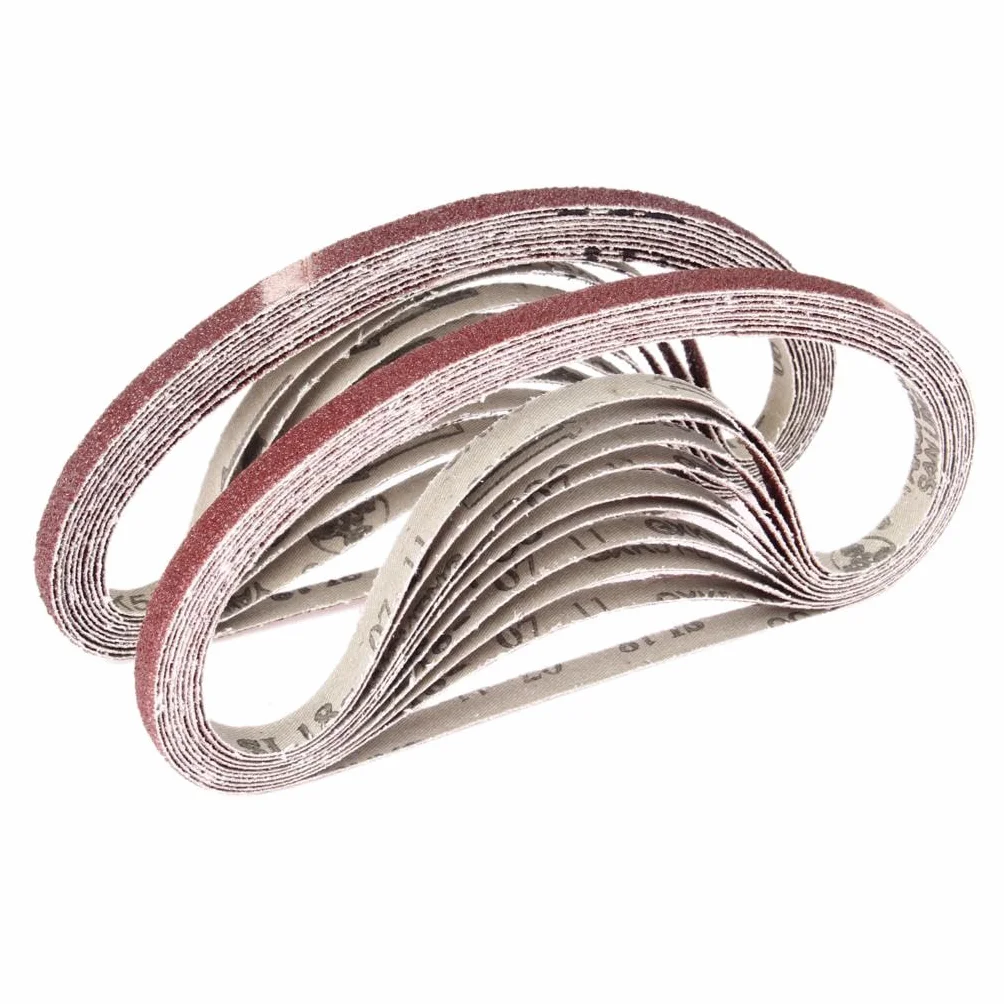 Papier do szlifierki taśmowej, 10 szt./zestaw 533 x 9 mm, paski szlifierskie, ziarnistość 40-1000, drewno, miękki metal, polerowanie, taśmy ścierne do szlifierki taśmowej, narzędzia ściernego