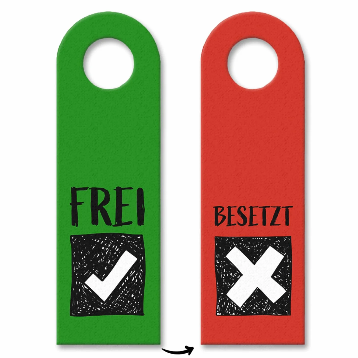 trendaffe - Wolna lub zajęta zawieszka na drzwi z symbolami w kolorze zielono-czerwonym WC drzwi pomieszczenie