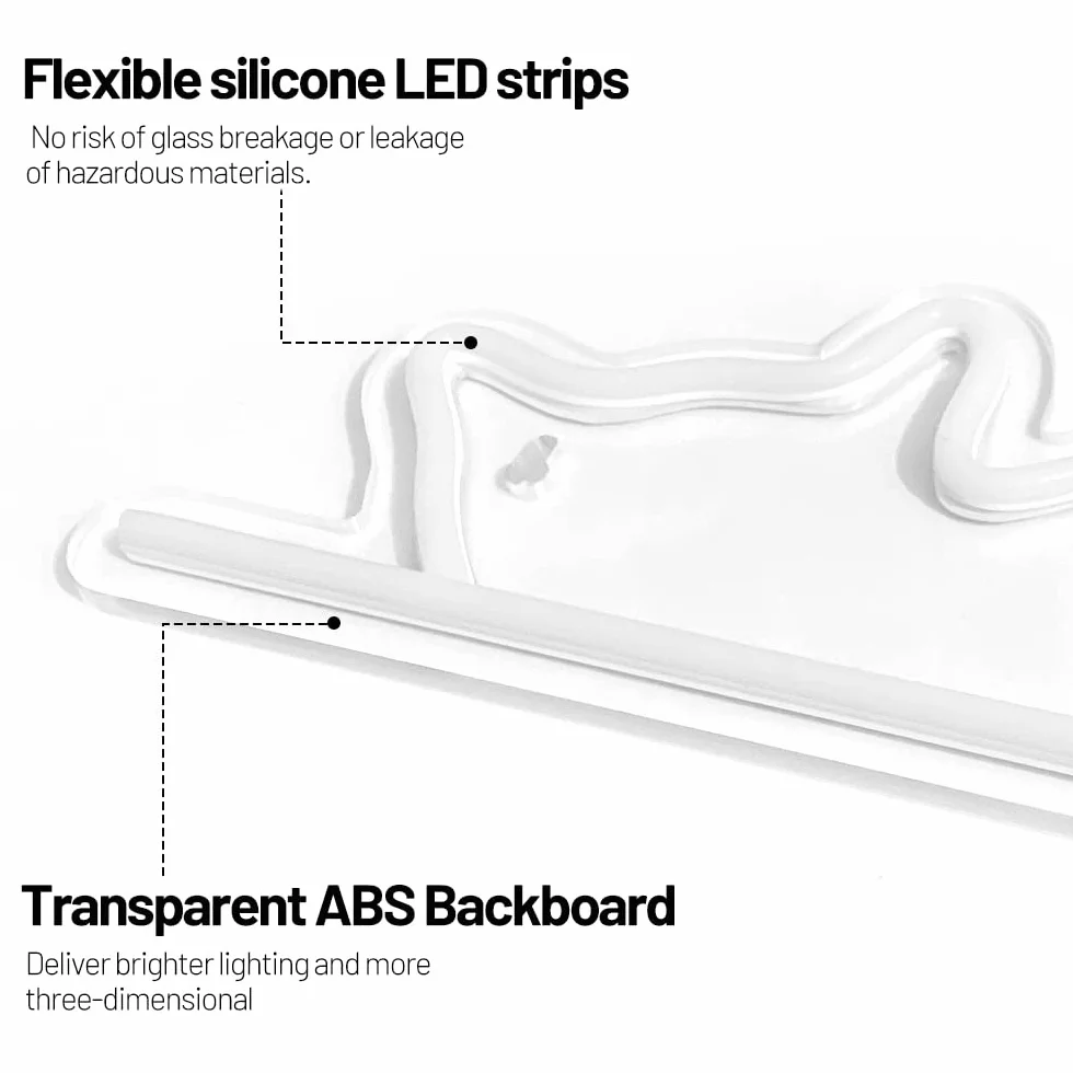 Kottabliczka LED, personalizowana neonowa USB, prezent dla dzieci, do sypialni, stolika nocnego, salonu, dekoracja ścianowa, akrylonitryl