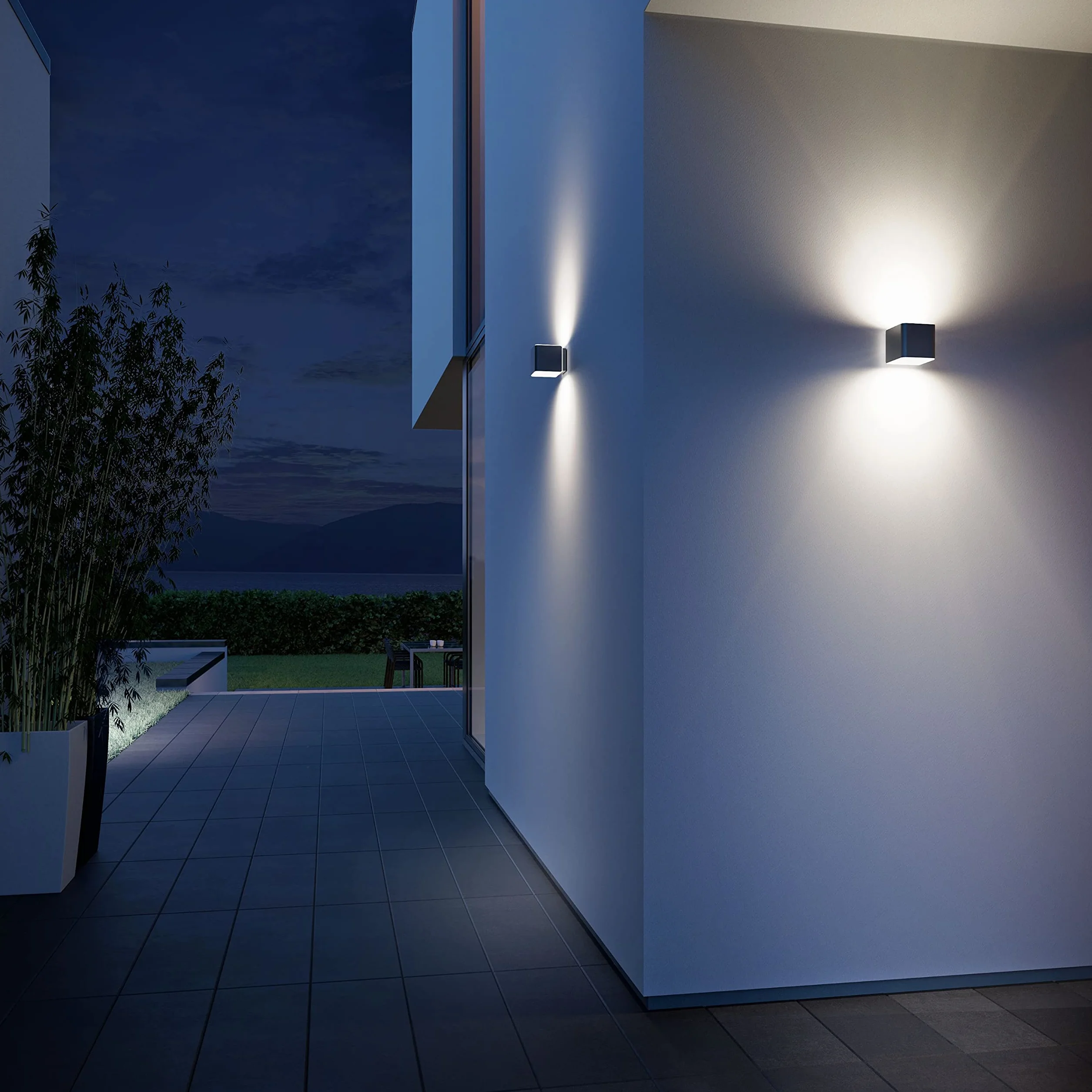 Steinel lampa zewnętrzna L 840 C antracytowa, kinkiet zewnętrzny LED, bez czujnika, możliwość połączenia w sieć przez aplikację Bluetooth, 9,1 W, ciepła biel