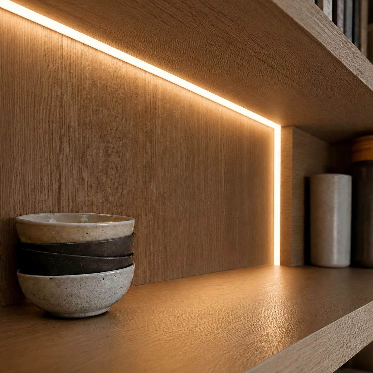 Liść | LumaFlex 1010 LED profil silikonowy Freecut taśma świetlna 5 m, ciepła biel 3000 K, 12 V DC, 696 lm/m, 10 x 10 mm, możliwość ściemniania, IP65, cielę do oświetlenia mebli
