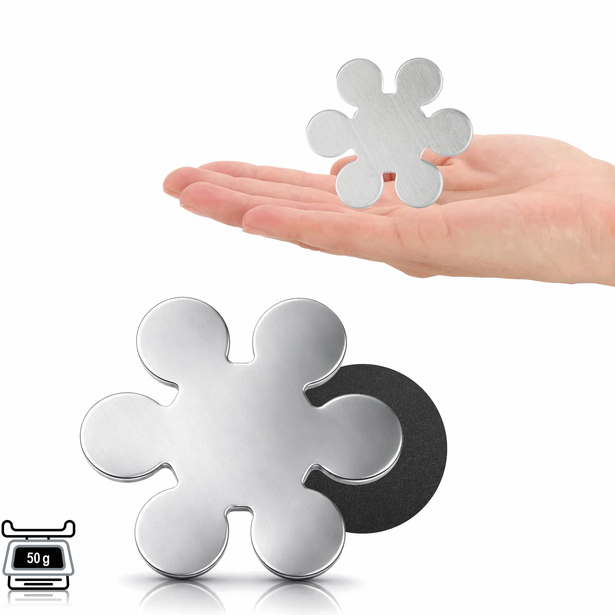 COM-FOUR® 8x obciazniki do obrusów - obciazniki do obrusów wykonane ze stali nierdzewnej - magnetyczny klips do obrusów - ok. 45g