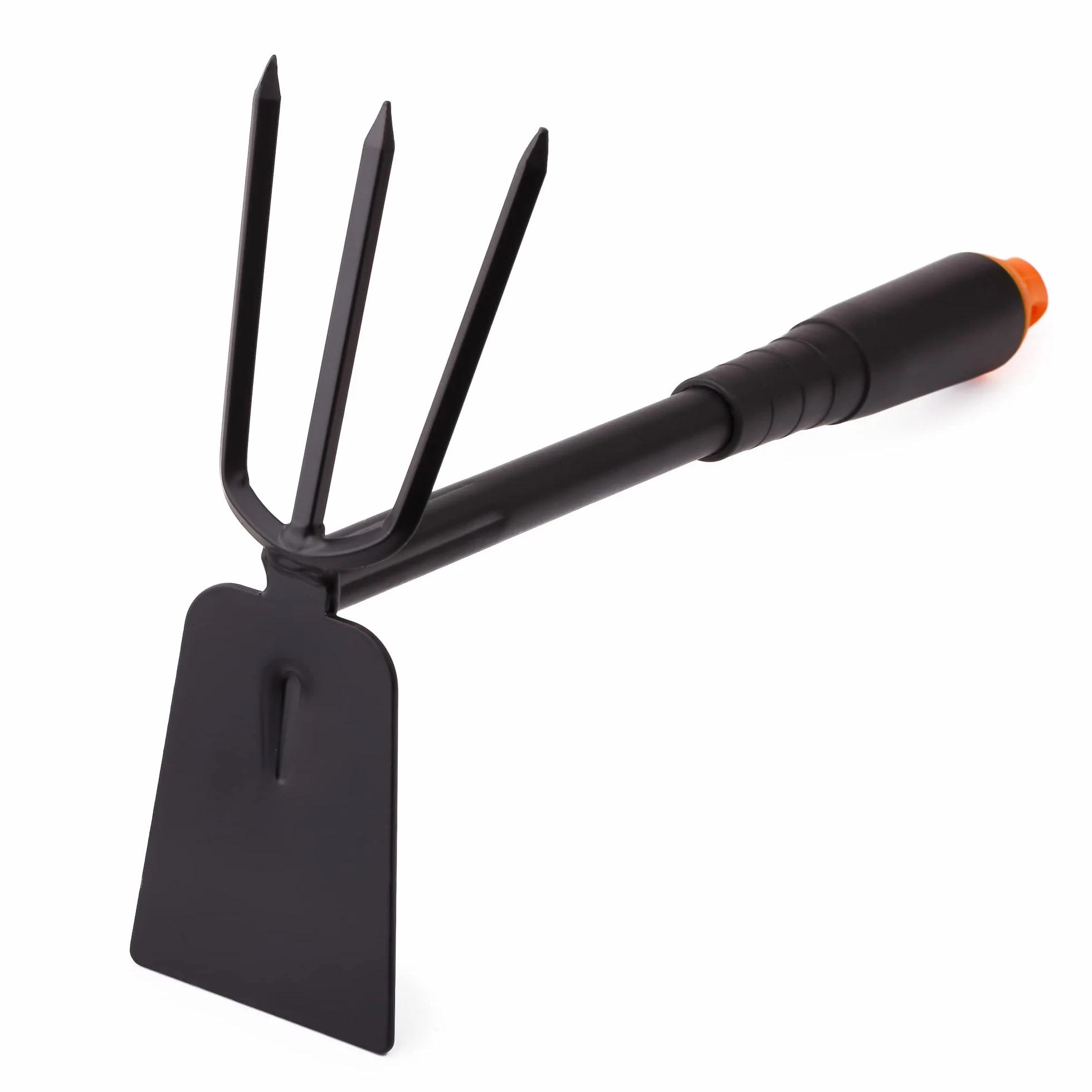 Mivos Motyka z 3 kolcami do uprawy i pielenia ziemi/Podwójna motyczka z 3 zębami/dwugłowicowa metalowa motyka do przesadzania, szerokość 7 cm