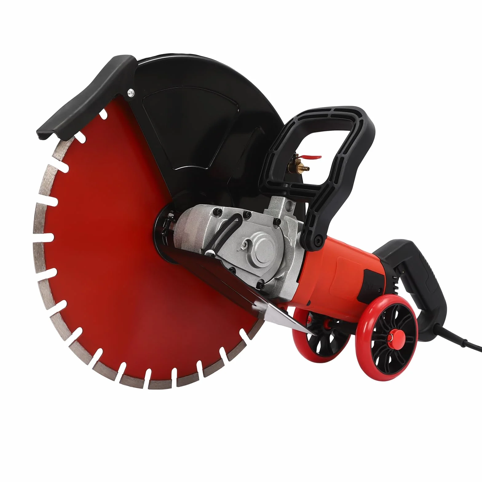 Elektryczna piła do betonu, rowkownica ścienna, piła tarczowa o dużej mocy 2800 W, głębokość cięcia 165 mm, piła tarczowa na mokro/sucho z przewodem wodnym, pompą wodną, ostrzem, do kamienia i cegły