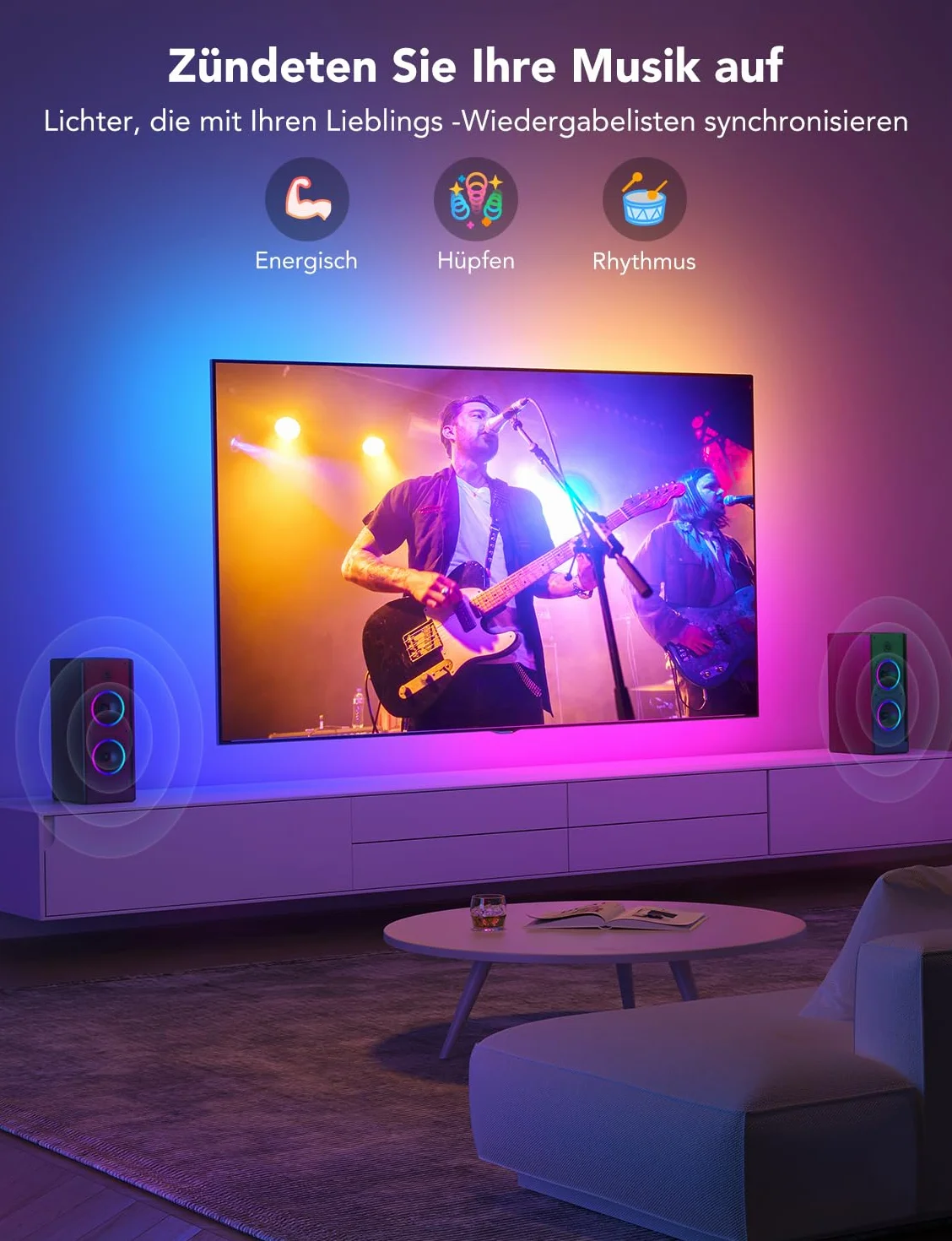 Govee Podświetlenie LED Telewizora, Taśma LED RGBIC do Telewizorów 55-65 cali, Inteligentna Taśma LED 3,8 M Ze sterowaniem Bluetooth i Wi-Fi, Współpracuje z Alexą, Synchronizacja Muzyki