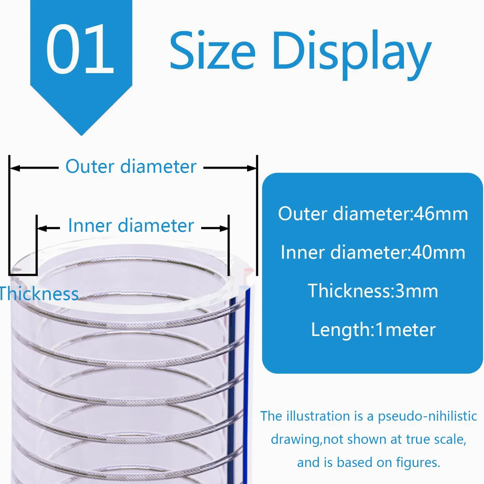 Rura drenażowa węża z drutu stalowego PVC | Elastyczny wąż wzmocniony drutem stalowym o pogrubionej ściance do przesyłu powietrza i oleju wodnego(Thickness:3mm)