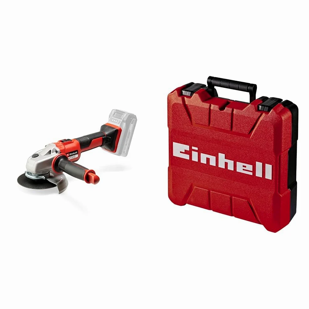 Einhell Akumulatorowa szlifierka kątowa AXXIO 18/125 Power X-Change & Einhell S35 Walizka, Czerwony/Czarny, S