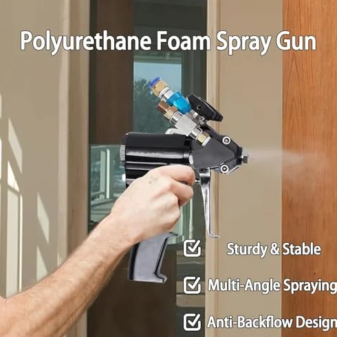 Pistolet natryskowy z pianki poliuretanowej, wysokociśnieniowy spray do powlekania 24 MPa, narzędzie do wtrysku piany powietrzem, dwustronny filtr pneumatyczna maszyna do spieniania, do nalewania
