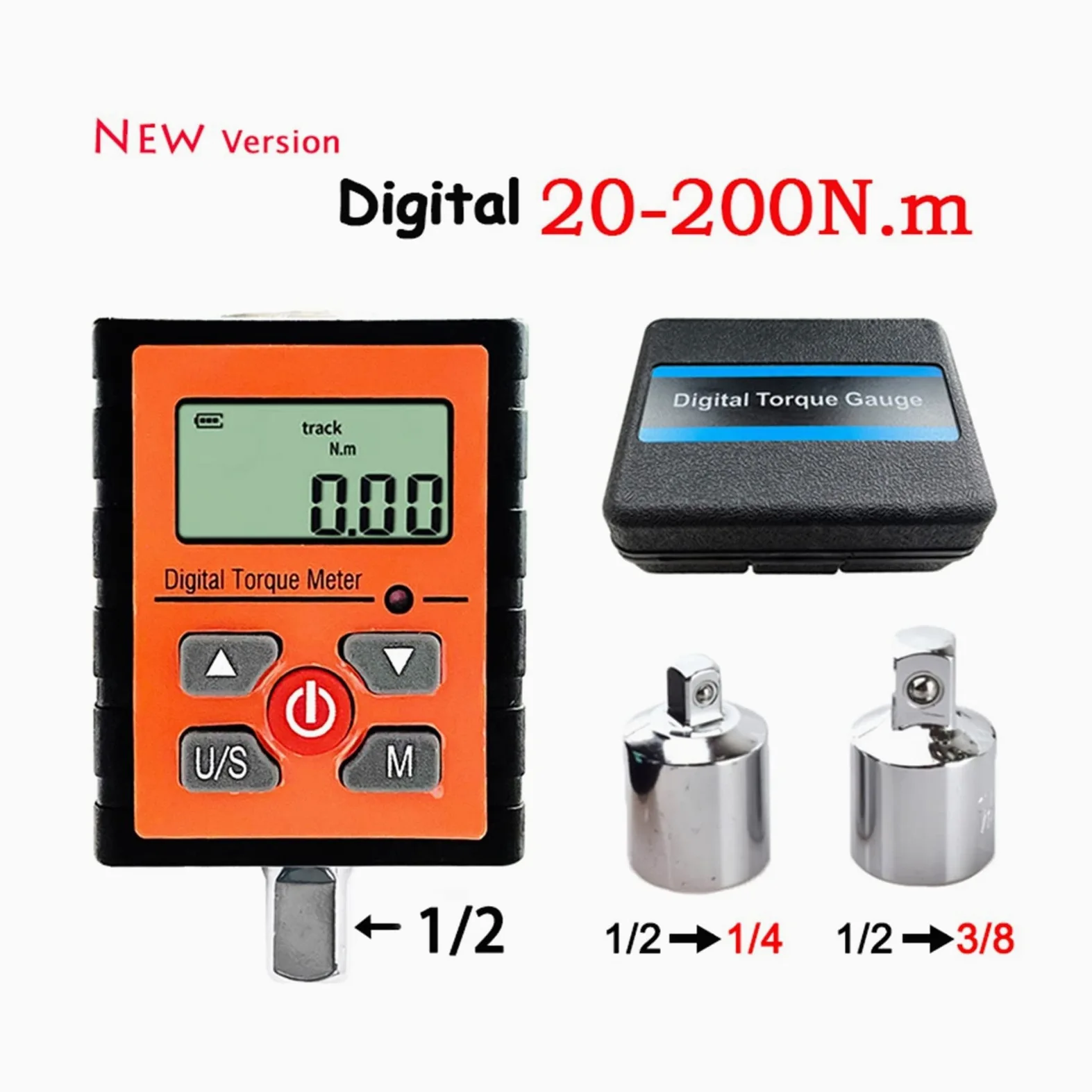 Klucze dynamometryczne 1/2 1/4 3 / 8QUT Digital Meter Meter Adapter Spark Plug Rower KG Wkrętak Tester wskaźnika Wrench Dorower do napraw samochodowych, rowerowych i ogólnych (Color : New Model 20-20