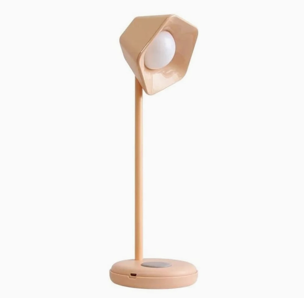 Lampka Nocna Lampka do Czytania Prosta Lampa Biurkowa LED Na Akumulator Dotykowy Ściemnianie Czytanie Ochrona Oczu Lampka Nocna Do Sypialni Lampka Nocna Na Biurko; Lampa Robocza(Pink)