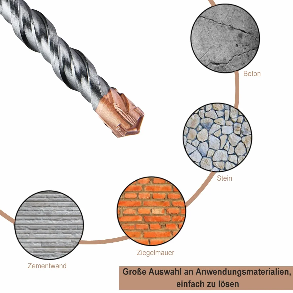 SUQIN Wiertło Udarowe SDS Plus 30mm*350mm-Profesjonalne Wiertło Do Betonu Do Kamienia Z 4 Ostrzami Z Twardego Metalu Nadaje Się Do Wiercenia W Betonie/Kamieniu/Murze