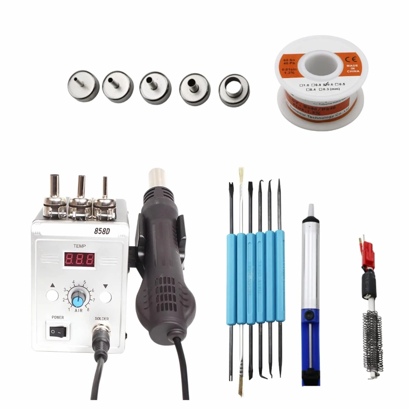Stacja lutownicza, Digital Display Desoldering Station 85 8d 700W BGA ESD Narzędzie do naprawy spawania pistoletu na gorące powietrze