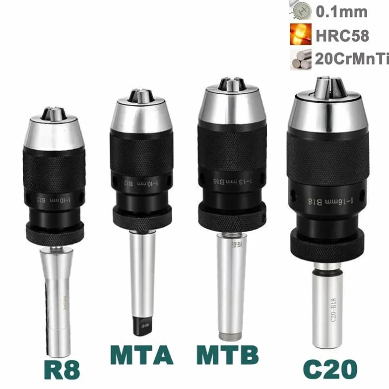 1 szt. Samozaciskowy uchwyt wiertarski Morse'a do MT2, MT3, MT4, MT5, R8, C10, C12, C16, C20, B10, B12, B16, B18, B22(MTB4-B18 (1-16mm))
