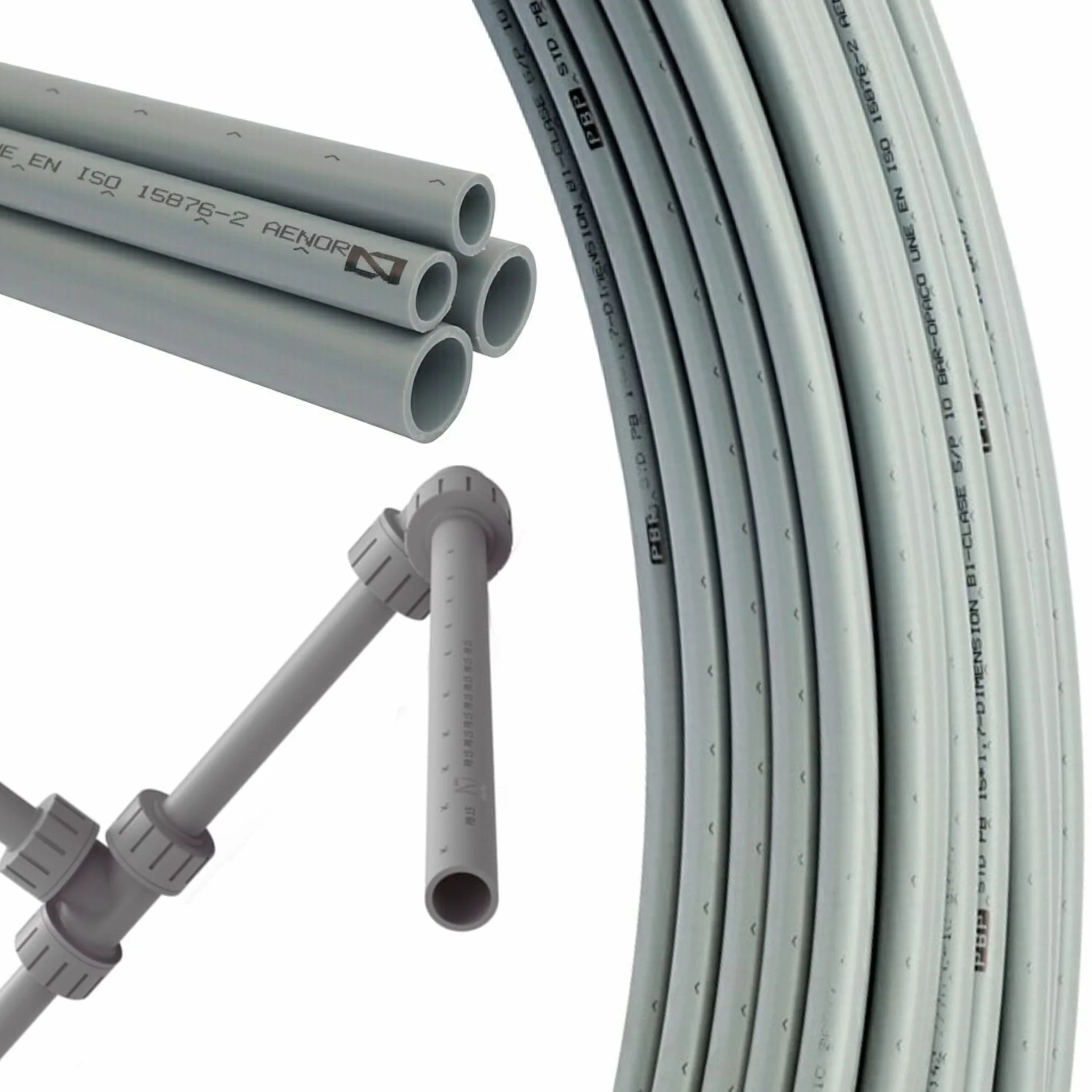 Bricoloco Szara elastyczna falista rura PVC do wewnętrznych lub zewnętrznych instalacji rurowych hydraulicznych, ogrodowych, basenów. Różne wymiary i długości (32 mm, 10 metrów)