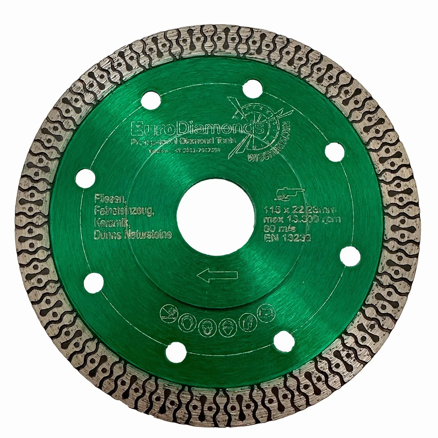 EDW Diamentowa tarcza do cięcia płytek gresowych 115 mm x 22,2 mm profesjonalna tarcza do płytek do szlifierek kątowych