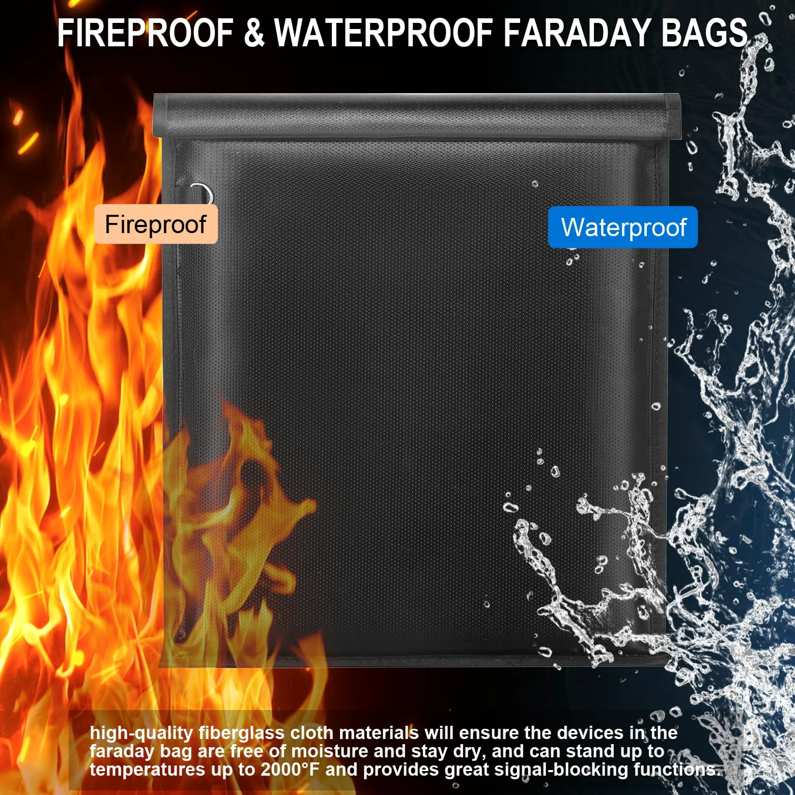 Duże torby Faraday – 5 sztuk klatek Faraday na laptopy, tablety, telefony i kluczyki samochodowe, ochrona kluczyka Faraday, ognioodporne i wodoodporne etui RFID Faraday, blokada sygnału, ochrona przed