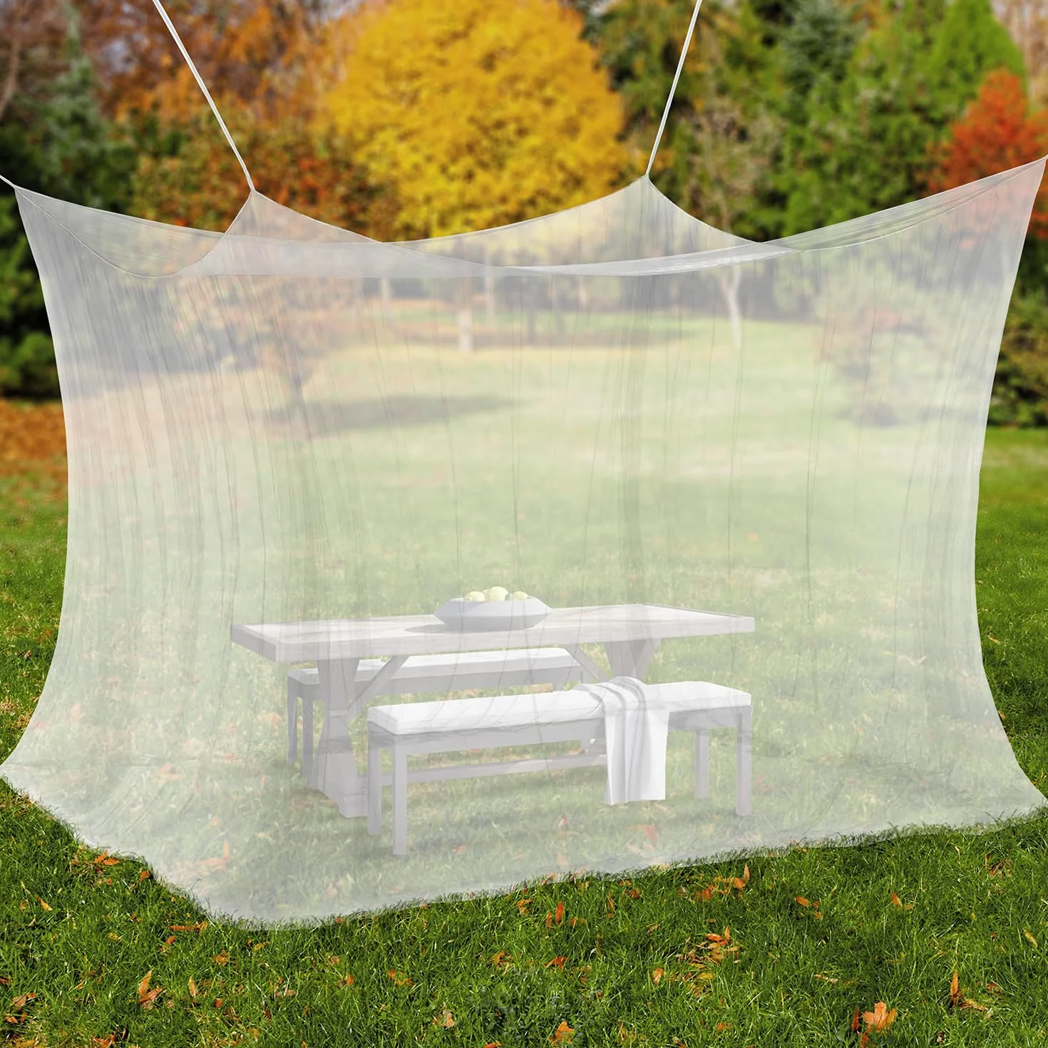 Moskitiera XXL 220 Mesh 300x300x250 cm podwójna podróżna biała