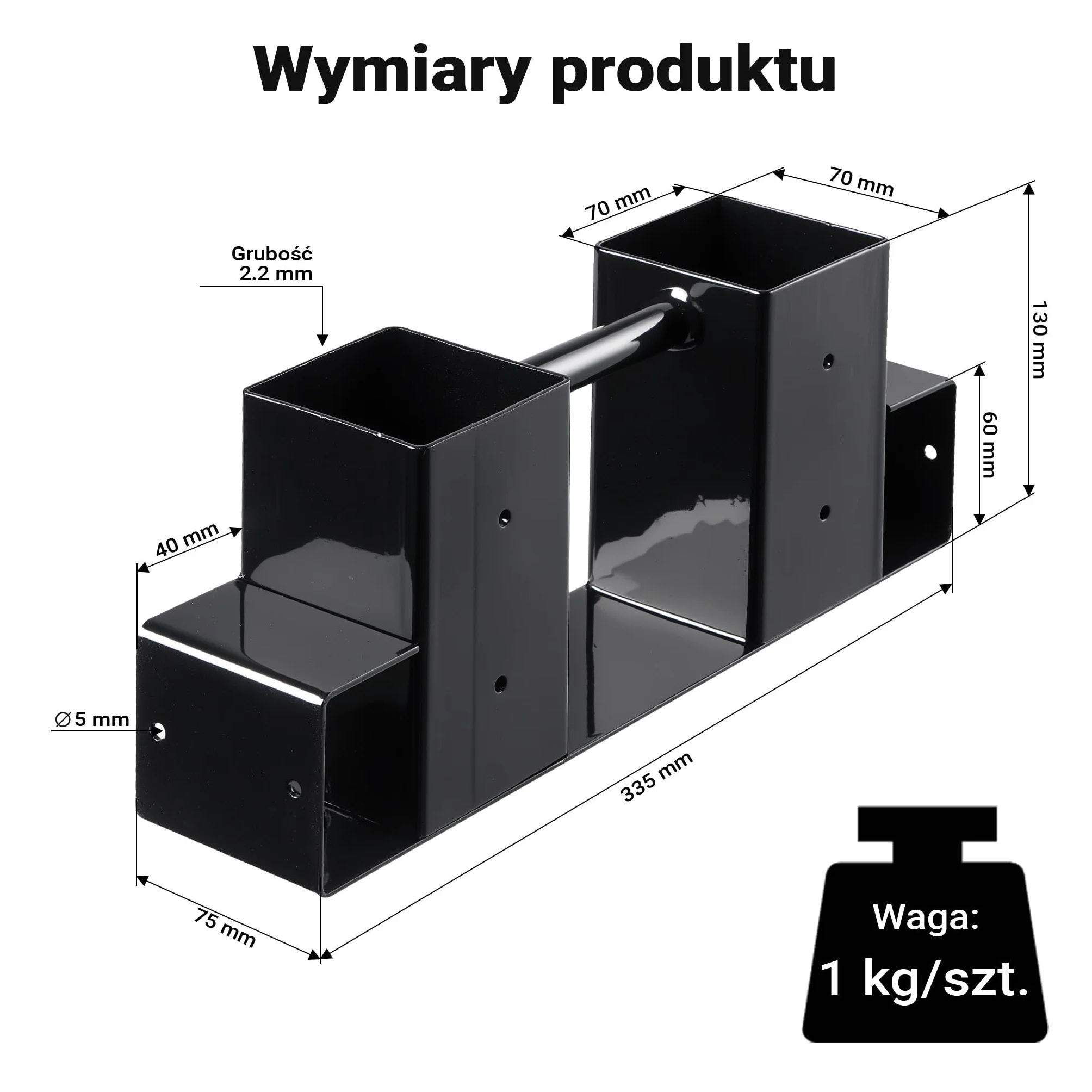 Wiltec Zestaw wsporniki do stojaka na drewno 2 szt., stal malowana proszkowo