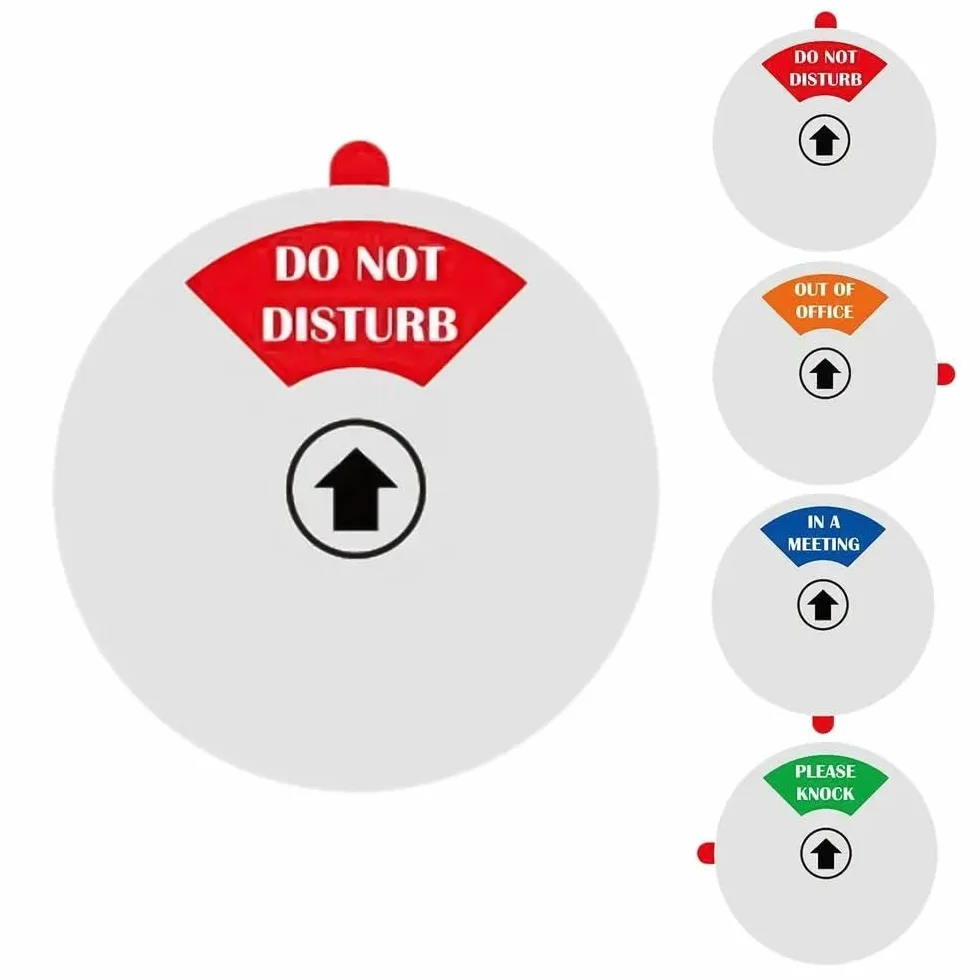 Do Not Disturb Door Sign 12.7cm Acrylic Privacy Hanger with 4 States Busy Meeting Sign White