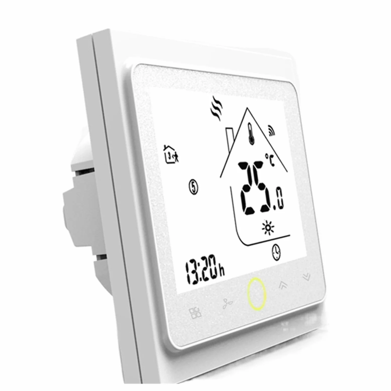 Inteligentny termostat pokojowy WiFi dotykowy Temperatura Pilot zdalnego sterowania Ogrzewanie Klimatyzacja Termostat OszczęDza Energię I Koszty Ogrzewania(BAC002-4-White)