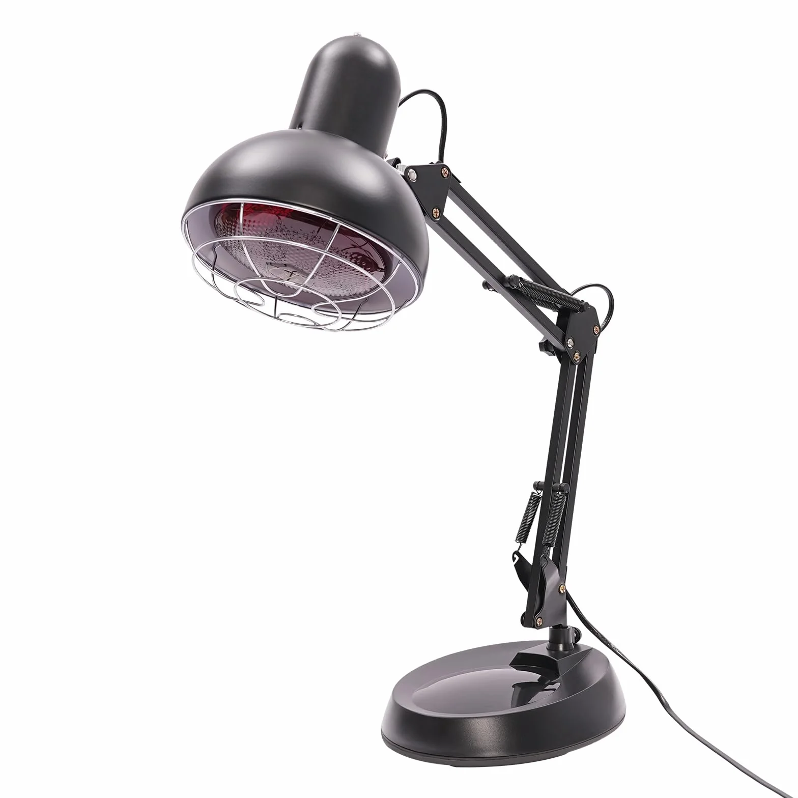 Lampa na podczerwień, 150 W, czerwone światło, światło na podczerwień, do użytku domowego, regulowane ramiona nośne, 180°, zestaw lamp na podczerwień do leczenia (czarna)