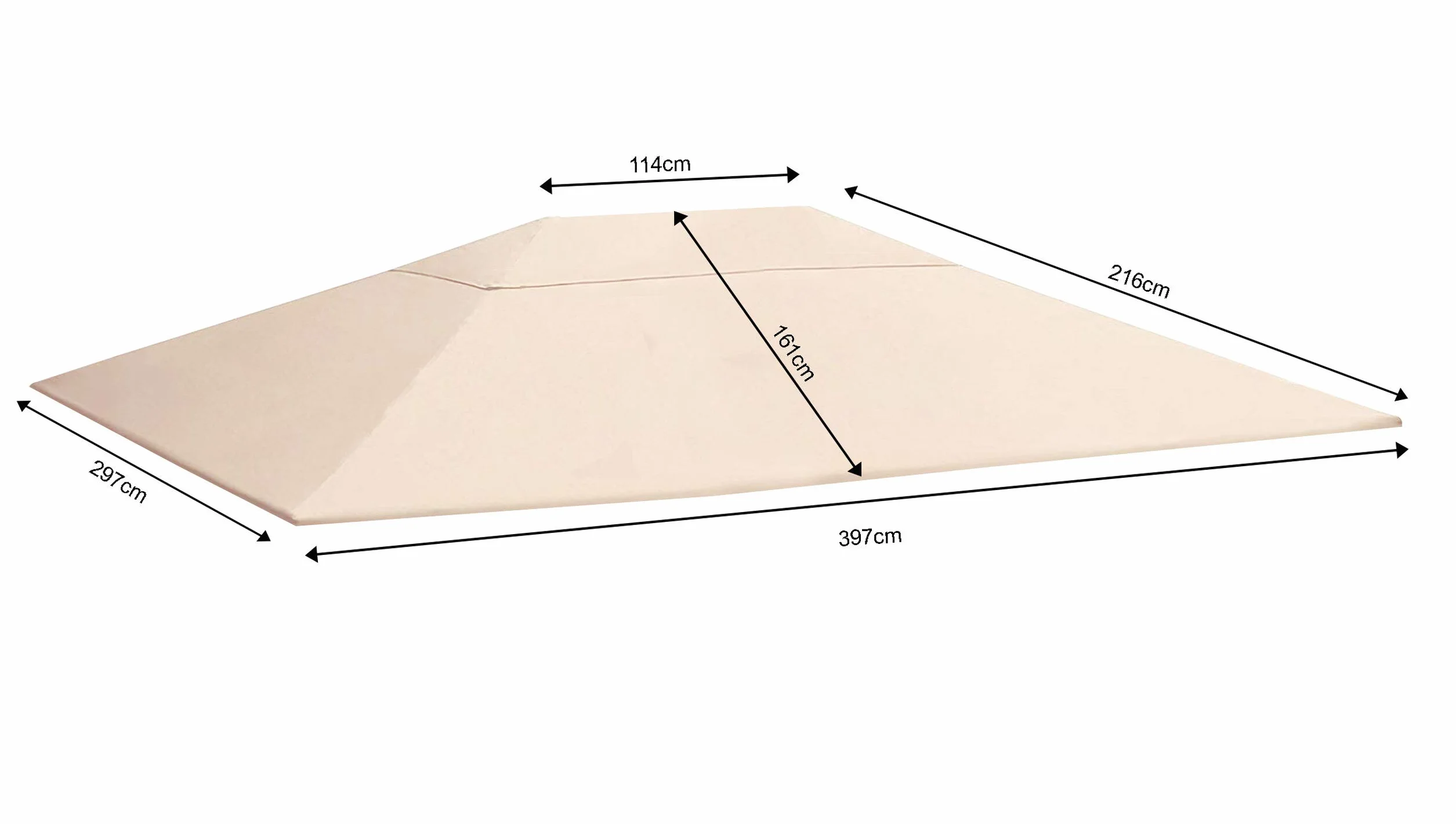 Quick Star zapasowy dach ogrodowy 250 g, 3 x 4 m, kolor piaskowy