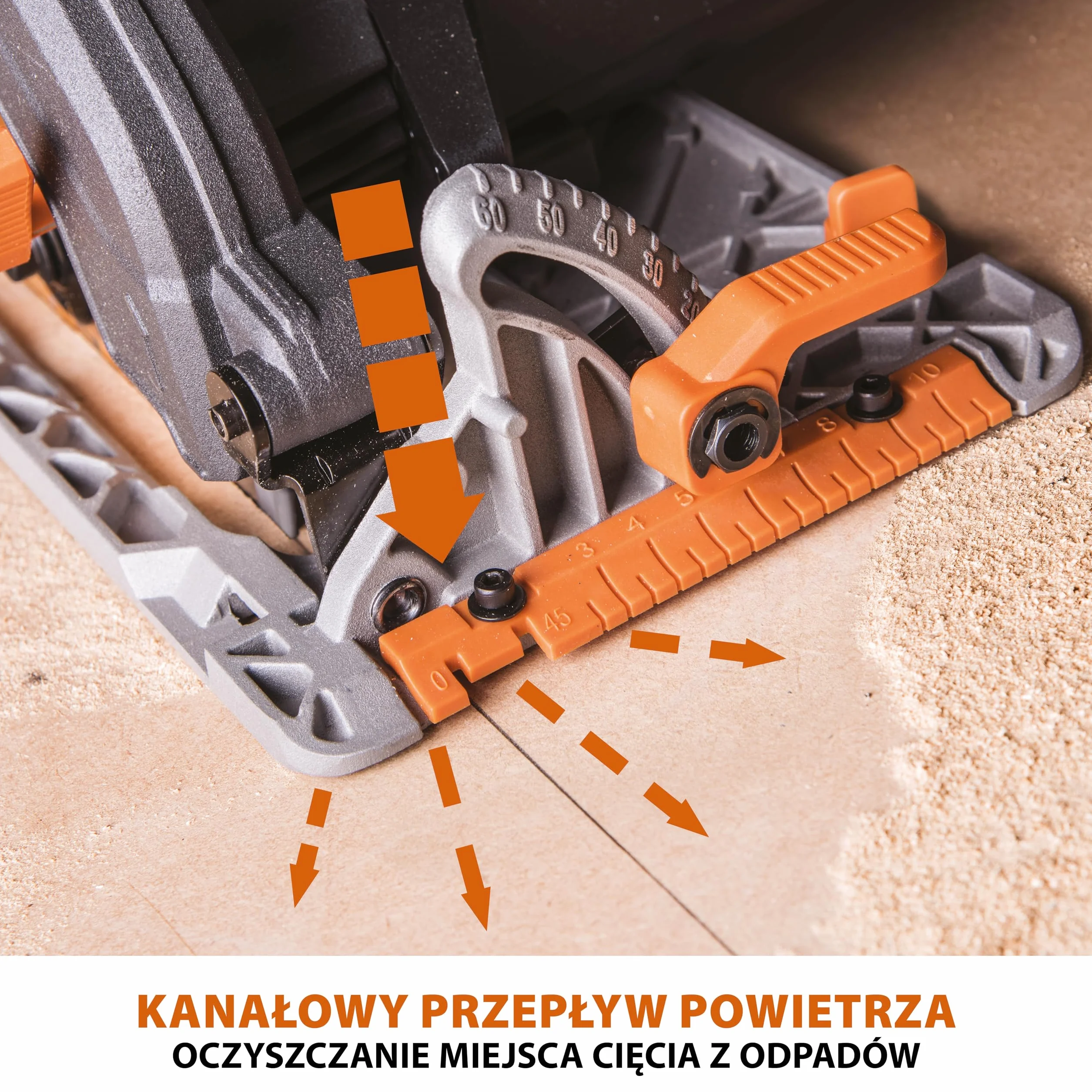 Evolution Power Tools R185CCS Pilarka tarczowa z szyną i tarczą TCT 185 mm do cięcia wielu materiałów: tnie drewno, metal stal aluminium plastik, opcja odchylenia, w zestawie prowadnica