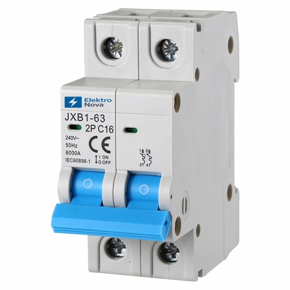 ELEKTRONOVA Przełącznik magnetyczny 2P C16 16 A 6 kA – 2 moduły DIN – 220 V