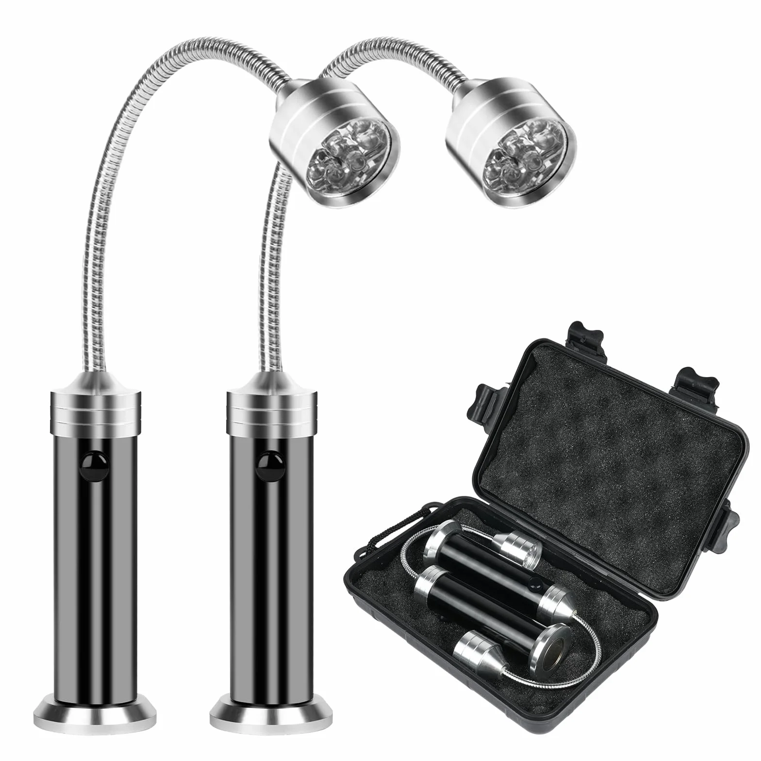 Zestaw lamp do grillowania na zewnątrz, 2 szt., magnetyczne światła do grilla z futerałem, idealne do grillowania, biwakowania, pikniku i garażu