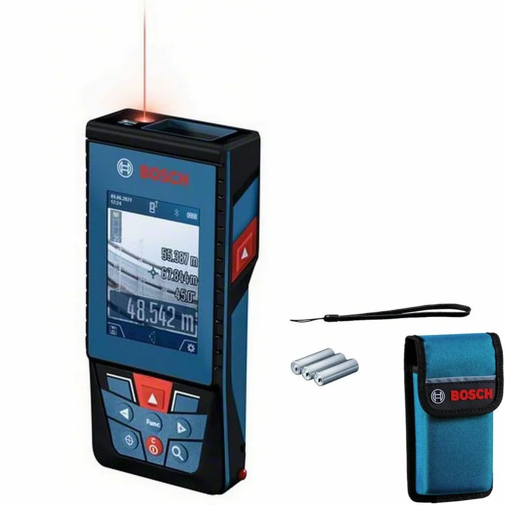 Bosch Professional Dalmierz laserowy GLM 100-25 C (wbudowana kamera, zasięg: do 100 m, wytrzymałość, IP54, ±1,5 mm*, 3 baterie AA, opaska na rękę, pokrowiec)
