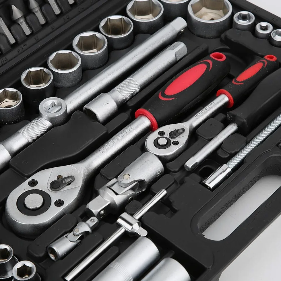 Haofy Zestaw Kluczy Nasadowych 1/4 1/2 dla Mechaników z walizką, Stal Chromowo-wanadowa, 94 szt., dla Przemysłu Motoryzacyjnego