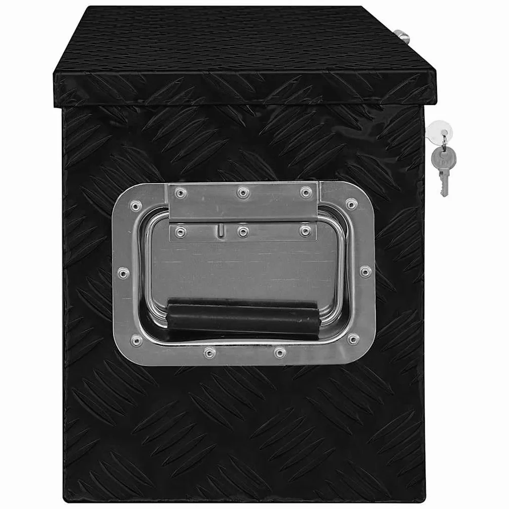 Aluminiowa skrzynka trapezowa, 70 x 24 x 42 cm, srebrna, z systemem zamykania, lekka skrzynka na narzędzia do warsztatu, garażu, gospodarstwa domowego, organizer do przechowywania i transportu