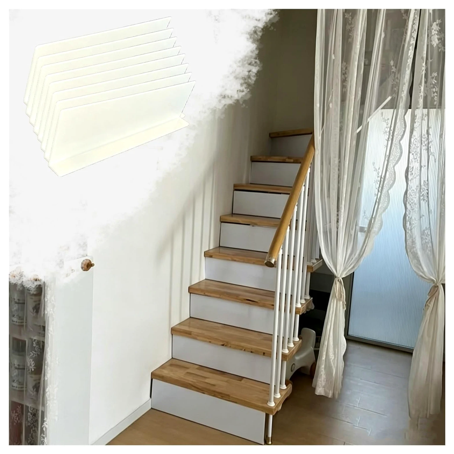 Zestaw 8 Sztuk Białe 1,4 Mm PVC Bariera Ochronna | Samoprzylepna, Uniwersalna, Oszczędzająca Miejsce Przezroczysta Osłona, Przyjazna Dla Wystroju Domu, Do Szafki Na Sofę