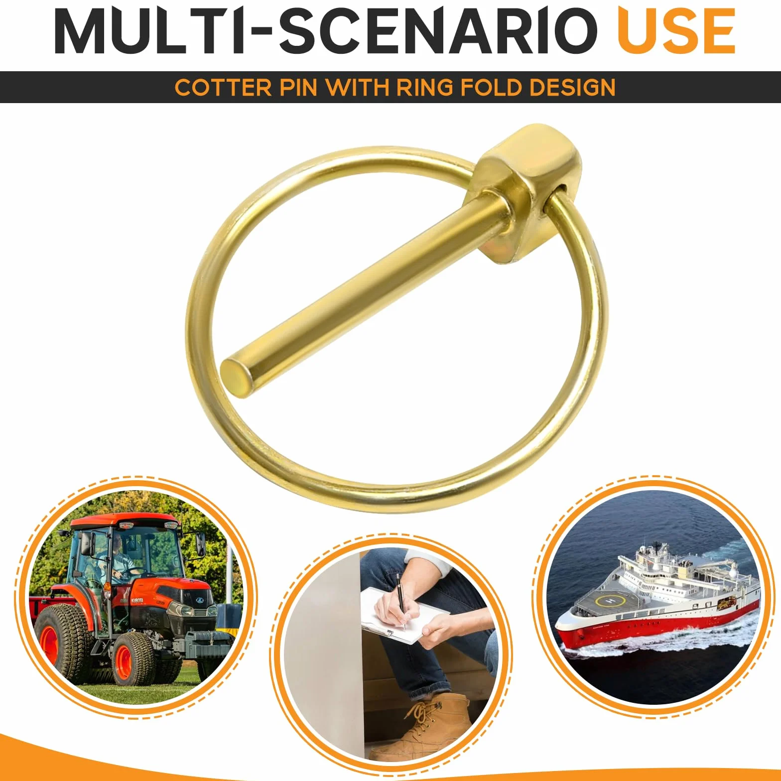 10 Stück Klappsplinte Sortiment, Klappstecker Sortiment, Ringsplinte Sortiment für Boot, Anhänger, Traktor