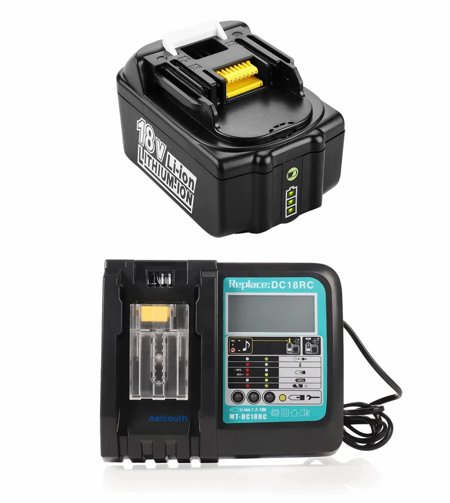 Do ładowarki i akumulatora Makita BL1830 BL1840 BL1850 BL1850B DC18RA DC18RC DC18RD 7,2 V ~ 18 V ładowarka litowo-jonowa z BL1850B 18 V 5,0 Ah Li-Ion