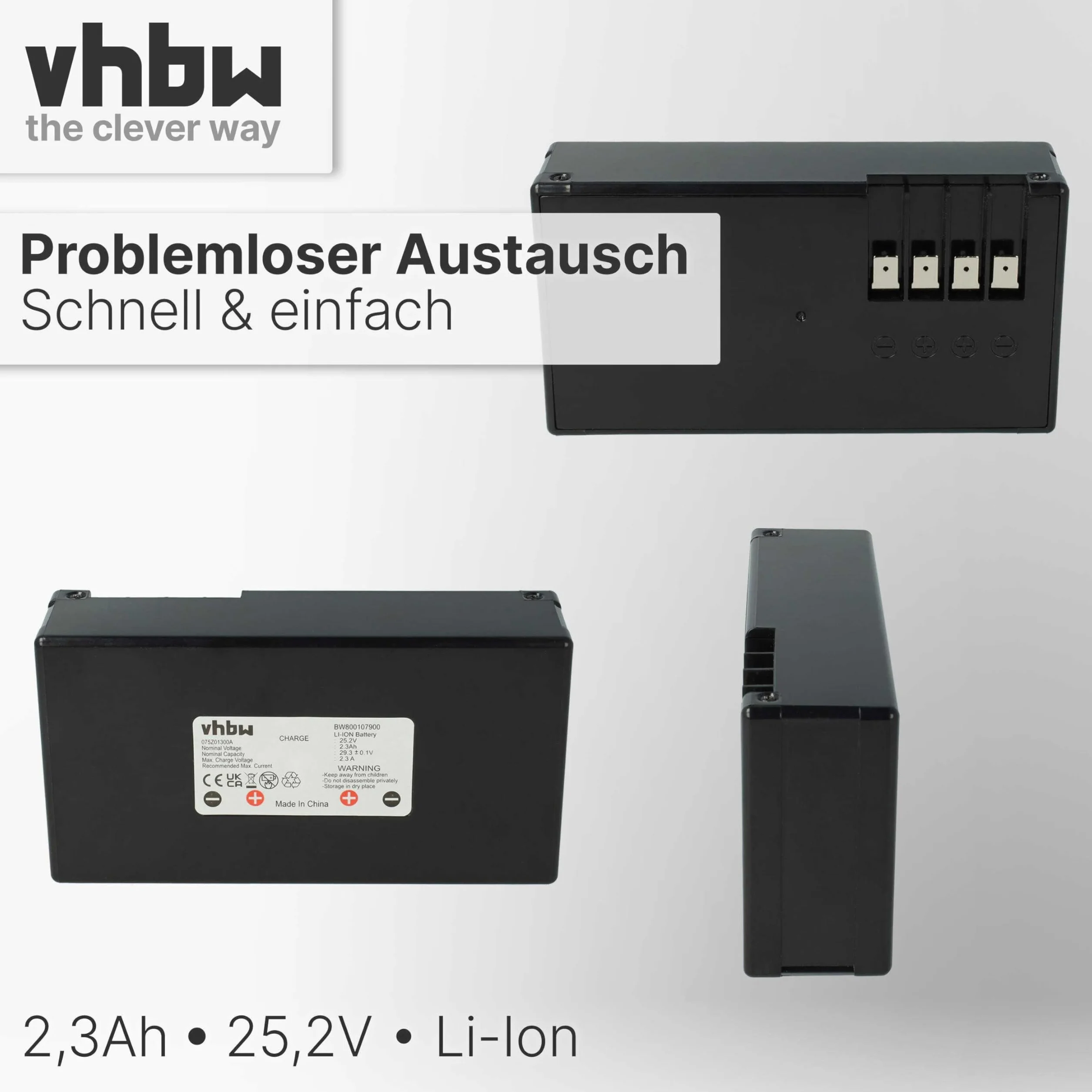 vhbw akumulator kompatybilny z Agro R800Li & Ambrogio Alex, L30, L30 Elite, L50, L75, L85 Deluxe Edition - zamiennik dla Zucchetti 075Z01300A (Li-Ion, 2300 mAh)