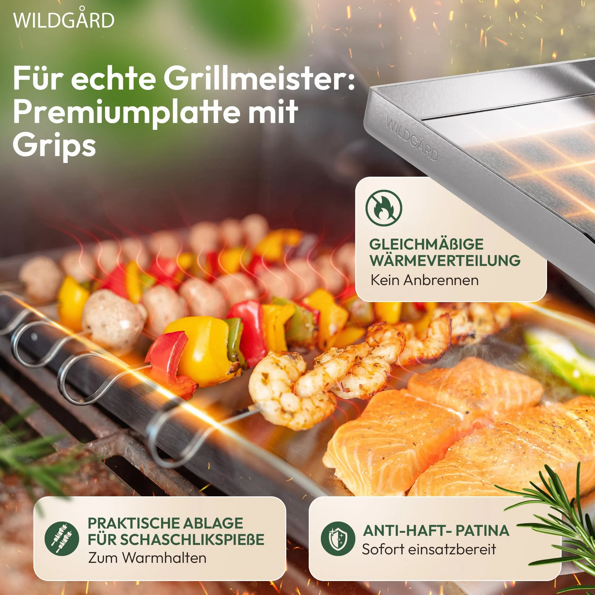 Plancha płyta grillowa ze stali nierdzewnej 35x25 cm do grilla gazowego BBQ