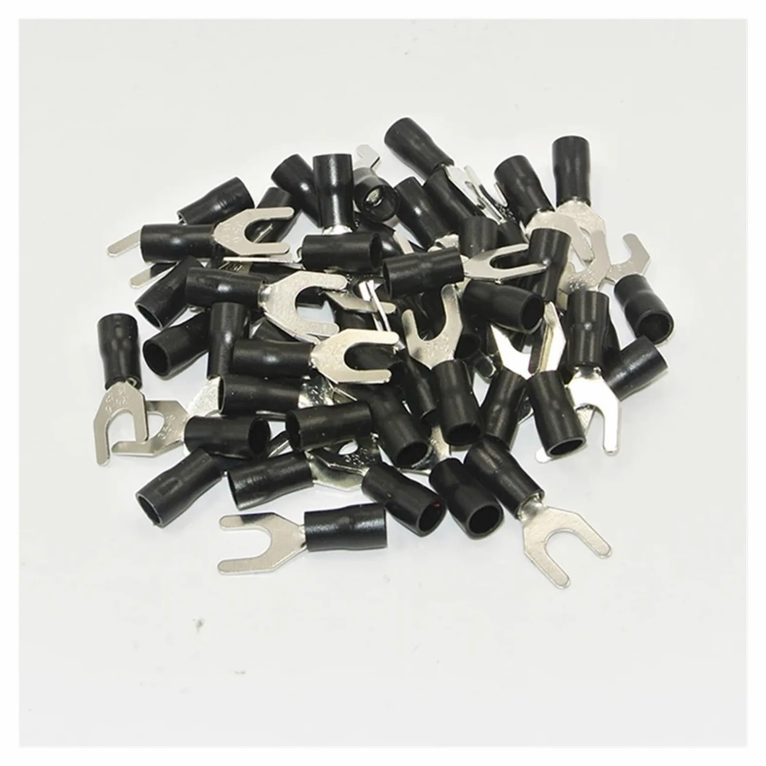 SV3.5-6 500 szt. 14-12AWG czarny 0,6 cm izolowane złącze przewodu widelca elektryczny zacisk zaciskowy