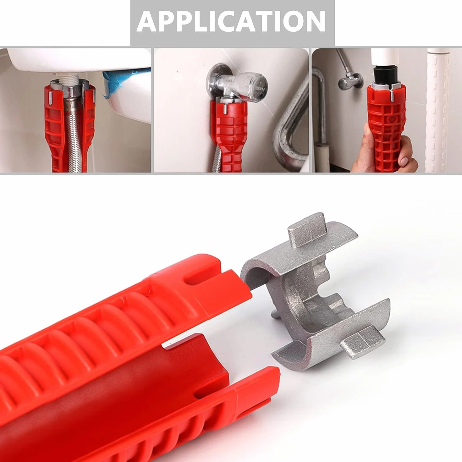 Wielofunkcyjny klucz do zlewu kranu 8 w 1 narzędzie instalacyjne do rur wodnych / muszli klozetowej / umywalki/łazienki / kuchni hydraulicznej, narzędzia do naprawy i instalacji