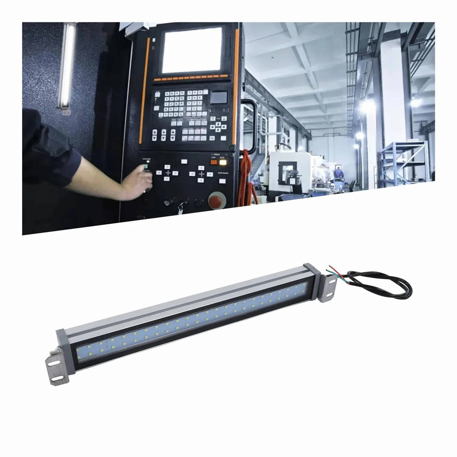 Lampa warsztatowa LED 24V/220V, wodoodporna i przeciwwybuchowa lampa przemysłowa do tokarek CNC o mocy 5W-40W Wysoka jasność(750MM,100-240V)