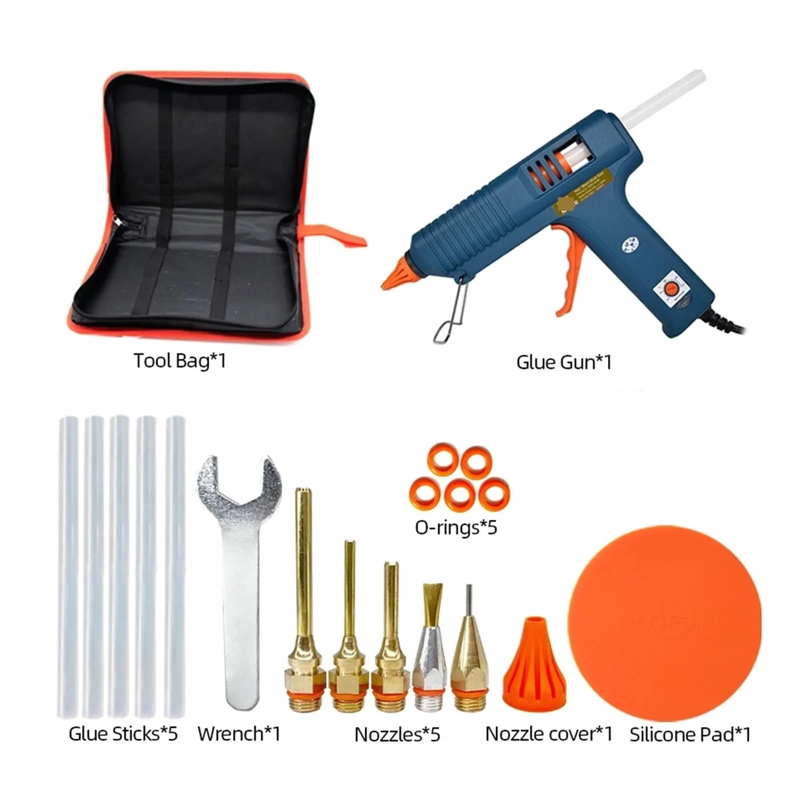 Pistolet do klejenia na gorąco, 150 W SK500 Pistolet do klejenia na gorąco z regulacją temperatury, 11 mm, kleje w sztyfcie, przemysłowy pistolet do klejenia na gorąco, narzędzia do majsterkowania w d